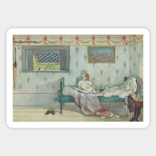 Cock-A-Doodle-Do, It's Seven O’Clock by Carl Larsson Magnet